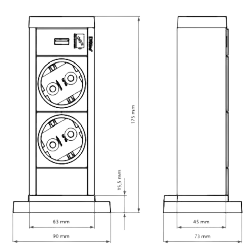 Energy Box Up - Tomada - Cucine Oggi - EVOline - Portugal