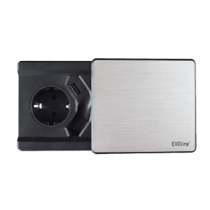 Energy Box Square 80 com QI - Tomada - Carregador Telemóvel - Wireless - Cucine Oggi - EVOline - Portugal