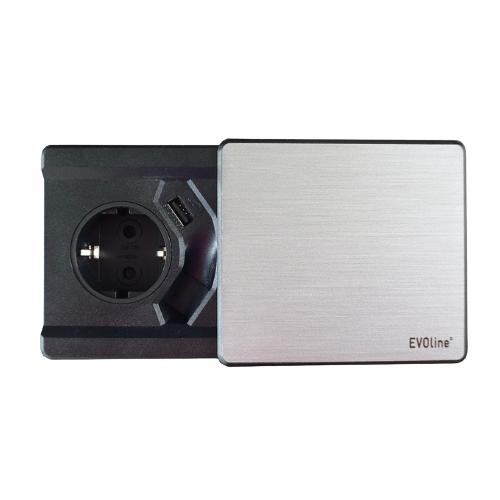 Energy Box Square 80 com QI - Tomada - Carregador Telemóvel - Wireless - Cucine Oggi - EVOline - Portugal