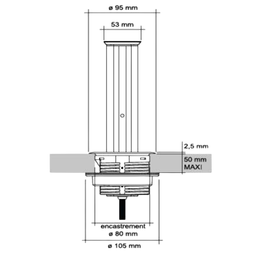 Energy Box Escamoteable Basic 2.0 - Tomada - Cucine Oggi - EVOline - Portugal