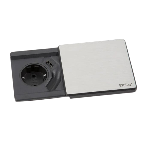 Energy Box Square 80 com QI - Tomada - Cucine Oggi - EVOline - Portugal