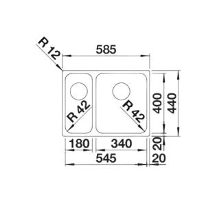 Solis 340/180-U - Lava Loiça - Cuba - Lava Louça - Dake - Blanco - Portugal