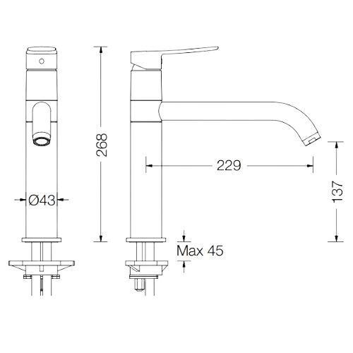 Misturadora RES com Bica Giratória - RES Sink mixer with swivel spout - Torneira - Eurorama - Portugal