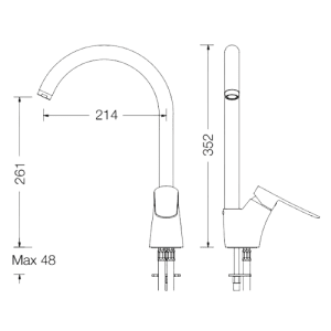 Misturadora RES com Bica Giratória - RES Sink mixer with swivel spout - Torneira - Eurorama - Portugal