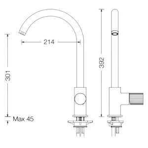 Misturadora Tocco Rigato com Bica Giratória - Tocco Rigato Sink mixer with swivel spout - Torneira - Eurorama - Portugal