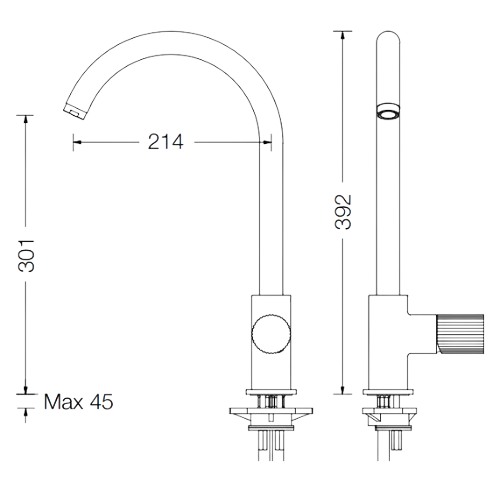 Misturadora Tocco Rigato com Bica Giratória - Tocco Rigato Sink mixer with swivel spout - Torneira - Eurorama - Portugal