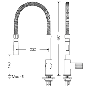 Misturador de Lavatório Tocco Rigato com mola e pulverizador de 2 jatos - Tocco Rigato Sink mixer with spring and 2 jet spray - Torneira - Eurorama - Portugal Misturador de Lavatório Tocco Rigato com mola e pulverizador de 2 jatos - Tocco Rigato Sink mixer with spring and 2 jet spray - Torneira - Eurorama - Portugal