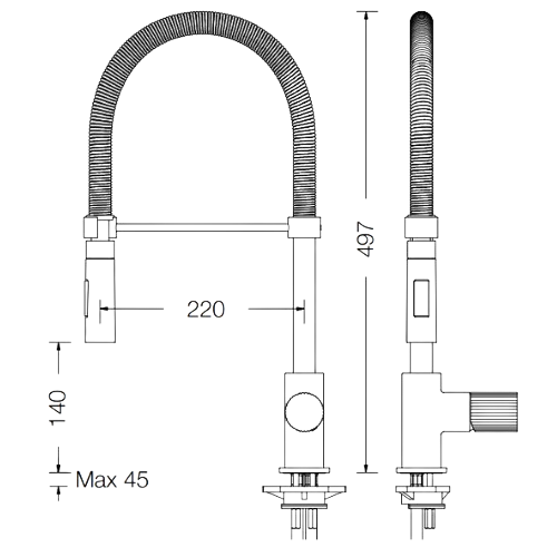 Misturador de Lavatório Tocco Rigato com mola e pulverizador de 2 jatos - Tocco Rigato Sink mixer with spring and 2 jet spray - Torneira - Eurorama - Portugal Misturador de Lavatório Tocco Rigato com mola e pulverizador de 2 jatos - Tocco Rigato Sink mixer with spring and 2 jet spray - Torneira - Eurorama - Portugal