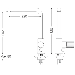 Misturadora Tocco Rigato com Bica Giratória e Derivador para Máquina de Lavar Louça - Tocco Rigato Sink mixer with swivel spout and dish-washer diverter - Torneira - Eurorama - Portugal