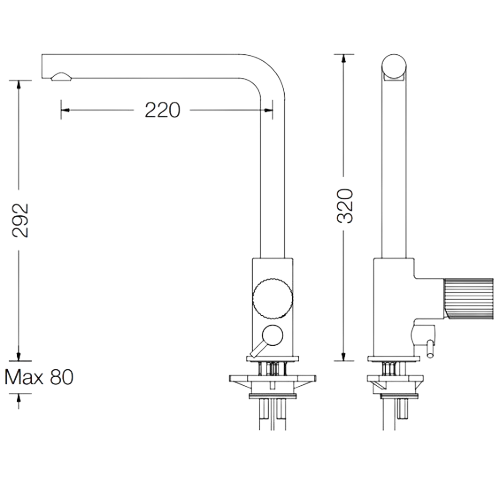 Misturadora Tocco Rigato com Bica Giratória e Derivador para Máquina de Lavar Louça - Tocco Rigato Sink mixer with swivel spout and dish-washer diverter - Torneira - Eurorama - Portugal