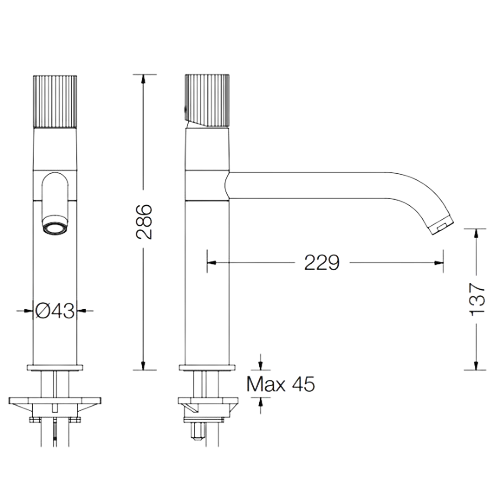 Misturadora Tocco Rigato com Bica Giratória - Tocco Rigato Sink mixer with swivel spout - Misturadora - Torneira - Eurorama - Portugal