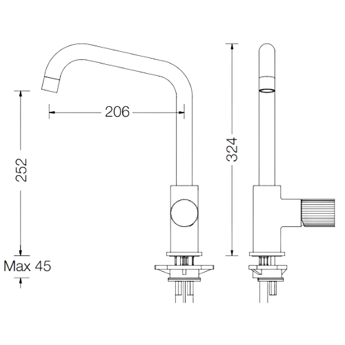 Misturadora Tocco Rigato com Bica Giratória - Tocco Rigato Sink mixer with swivel spout - Misturadora - Torneira - Eurorama - Portugal
