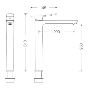 Misturadora HOTO Alta com Válvula de Clic-Clac de 1"1/4 - HOTO Tall washbasin mixer with waste 1"1/4 click clack - Torneira - Eurorama - Portugal