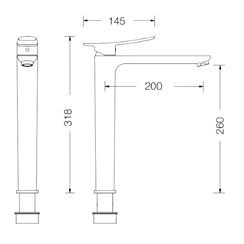 Misturadora HOTO Alta com Válvula de Clic-Clac de 1"1/4 - HOTO Tall washbasin mixer with waste 1"1/4 click clack - Torneira - Eurorama - Portugal