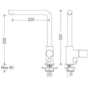 Misturadora Tocco vichy com Bica Giratória e Derivador para Máquina de Lavar Louça - Tocco Vichy Sink mixer with swivel spout and dish-washer diverter - Misturadora - Torneira - Eurorama - Portugal