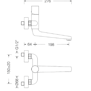 Misturadora de Parede TOCCO VICHY com Bica Giratória - TOCCO VICHY Wall mounted sink mixer with swivel spout - Misturadora - Torneira - Eurorama - Portugal