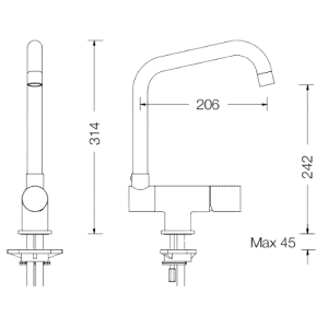 Misturadora Tocco Vichy com Bica Giratória e Reclinável - TOCCO VICHY Sink mixer with swivel and reclining spout - Misturadora - Torneira - Eurorama - Portugal