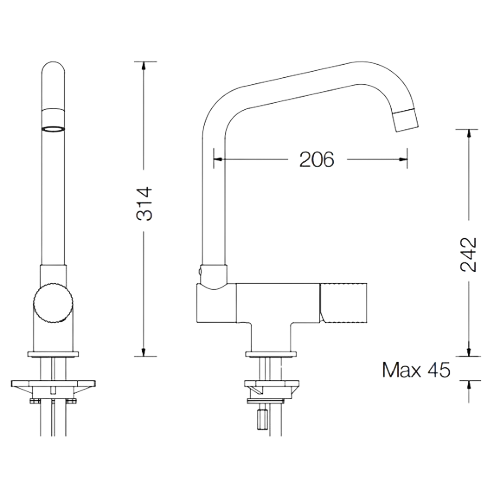 Misturadora Tocco Vichy com Bica Giratória e Reclinável - TOCCO VICHY Sink mixer with swivel and reclining spout - Misturadora - Torneira - Eurorama - Portugal