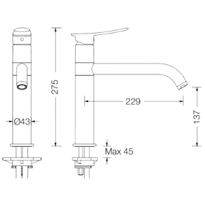 Misturadora Hoto com bica giratória - Hoto Sink mixer with swivel spout - Misturadora - Torneira - Eurorama - Portugal