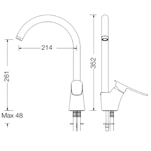 Misturadora Hoto com bica giratória - Hoto Sink mixer with swivel spout - Misturadora - Torneira - Eurorama - Portugal