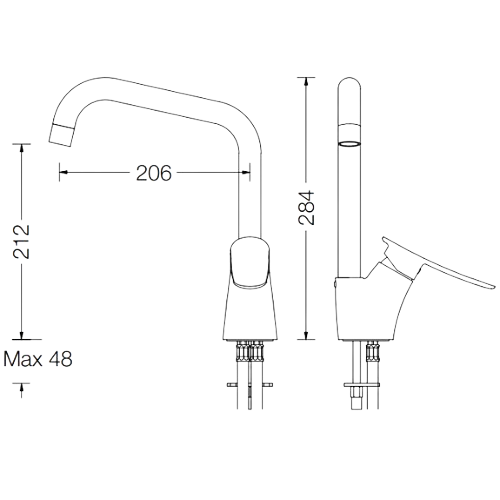 Misturadora Hoto com bica giratória - Hoto Sink mixer with swivel spout - Misturadora - Torneira - Eurorama - Portugal
