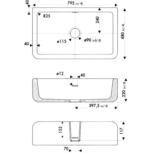 Louis II Cerâmica - Louis II Ceramic - Lava Loiça - Cuba - Chambord - Luisina - Portugal