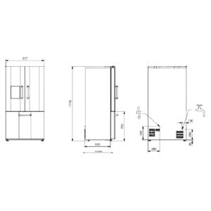 Frigorifico French Door Ascot 90 - ASCOT 90 FRENCH DOOR - Dake - Steel Cucine - Portugal