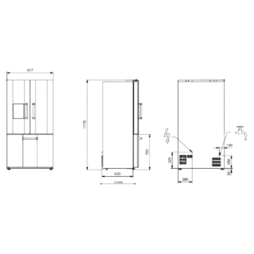 Frigorifico French Door Ascot 90 - ASCOT 90 FRENCH DOOR - Dake - Steel Cucine - Portugal