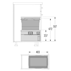 Caixote do Lixo Cargo Synchro 300 - Cargo Synchro 300 Built-in Bin - Hailo - Cucine Oggi - Portugal - Medidas - Ficha Técnica Caixote do Lixo Cargo Synchro 300 - Cargo Synchro 300 Built-in Bin - Hailo - Cucine Oggi - Portugal - Medidas - Ficha Técnica