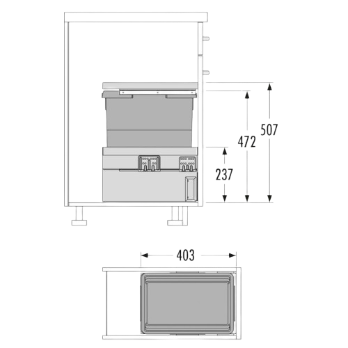 Caixote do Lixo Cargo Synchro 300 - Cargo Synchro 300 Built-in Bin - Hailo - Cucine Oggi - Portugal - Medidas - Ficha Técnica Caixote do Lixo Cargo Synchro 300 - Cargo Synchro 300 Built-in Bin - Hailo - Cucine Oggi - Portugal - Medidas - Ficha Técnica