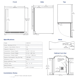 Conservador de Vinho 24" - 24" Wine Refrigerator - Dake - U Line - Portugal