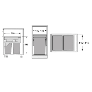 Caixote do Lixo EURO CARGO ST 450 - EURO CARGO ST 450 Built-in Bin - Hailo - Cucine Oggi - Portugal - Medidas - Ficha Técnica Caixote do Lixo EURO CARGO ST 450 - EURO CARGO ST 450 Built-in Bin - Hailo - Cucine Oggi - Portugal - Medidas - Ficha Técnica