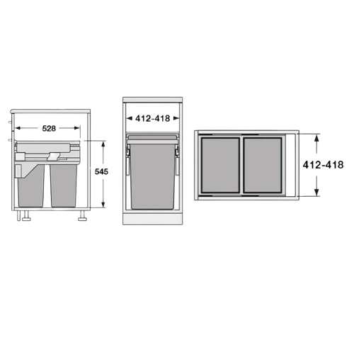 Caixote do Lixo EURO CARGO ST 450 - EURO CARGO ST 450 Built-in Bin - Hailo - Cucine Oggi - Portugal - Medidas - Ficha Técnica Caixote do Lixo EURO CARGO ST 450 - EURO CARGO ST 450 Built-in Bin - Hailo - Cucine Oggi - Portugal - Medidas - Ficha Técnica