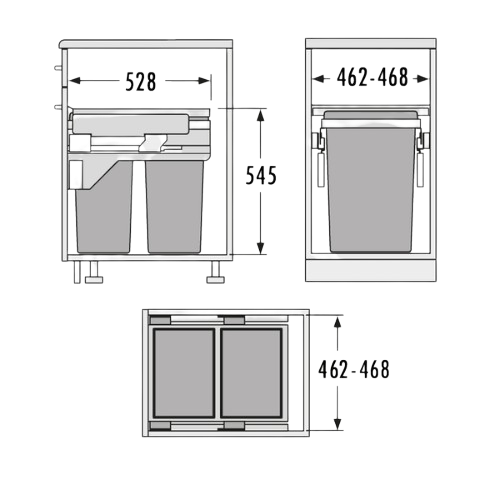 Caixote do Lixo EURO CARGO ST 500 - EURO CARGO ST 500 Built-in Bin - Hailo - Cucine Oggi - Portugal - Medidas - Ficha Técnica Caixote do Lixo EURO CARGO ST 500 - EURO CARGO ST 500 Built-in Bin - Hailo - Cucine Oggi - Portugal - Medidas - Ficha Técnica