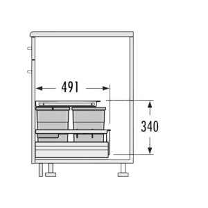 Caixote do Lixo Separato K 900 - Separato K 900 Built-in Bin - Hailo- Cucine Oggi - Portugal