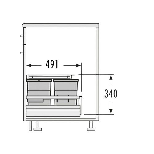 Caixote do Lixo Separato K 900 - Separato K 900 Built-in Bin - Hailo- Cucine Oggi - Portugal