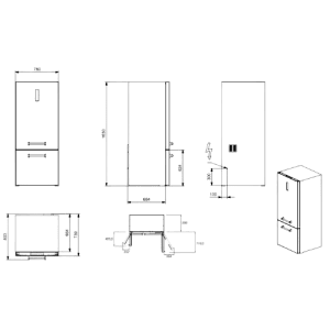 Frigorifico Combinado Enfasi 76 - Enfasi 76 COMBI - Dake - Steel Cucine - Portugal