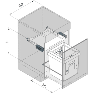 Caixote do Lixo Oeko Universal 450 - Oeko Universal 450 Built-in Bin - Peka - Cucine Oggi - Portugal