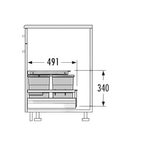 Caixote do Lixo Separato K 450 - Separato K 450 Built-in Bin - Hailo- Cucine Oggi - Portugal - Medidas - Ficha Técnica