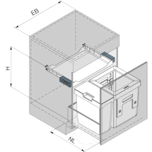 Caixote do Lixo Oeko Universal 600 - Oeko Universal 600 Built-in Bin - Peka - Cucine Oggi - Portugal
