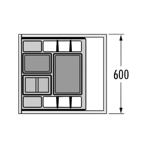 Caixote do Lixo Separato K 600 - Separato K 600 Built-in Bin - Hailo- Cucine Oggi - Portugal - Medidas - Ficha Técnica