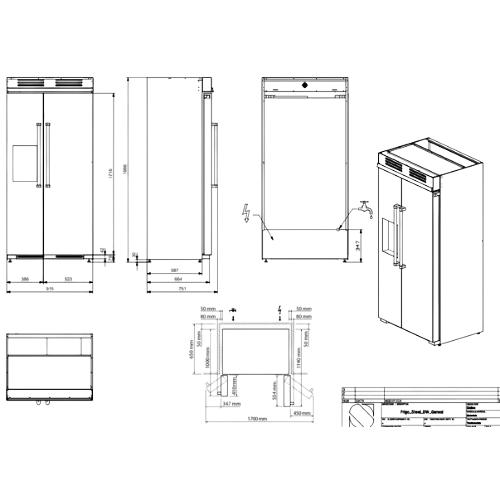 Frigorifico French Door Genesi 90 - Genesi 90 FRENCH DOOR - Dake - Steel Cucine - Portugal