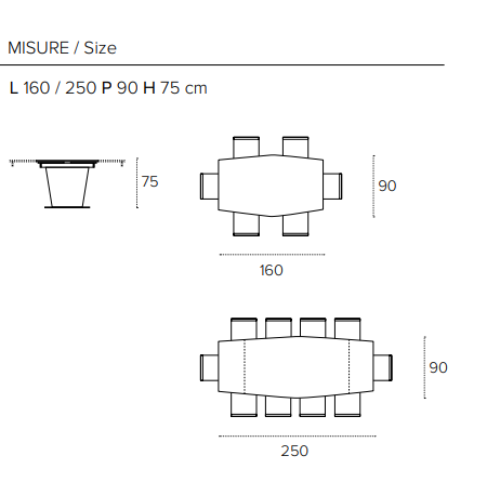 Mesa Copernico - Copernico Table - Target Point - Medidas - Ficha Técnica - Portugal