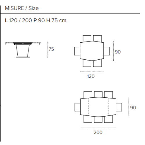 Mesa Copernico - Copernico Table - Target Point - Medidas - Ficha Técnica - Portugal