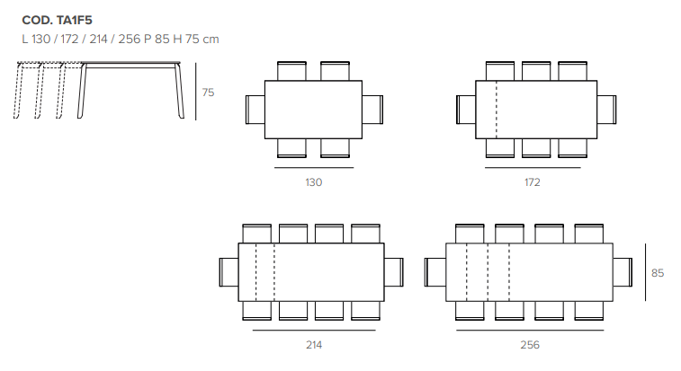 Mesa Efesto - Efesto Table - Target Point - Medidas - Ficha Técnica - Portugal