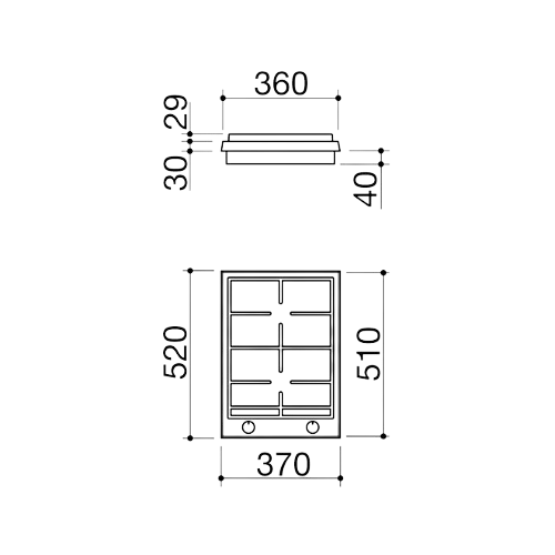 Placa De Fogão Encastre Thalas (2 Gás) - BBQ - Steel Cucine - Grelha Exterior - Placa de Fogão - Cozinha Exterior - Barazza - Portugal