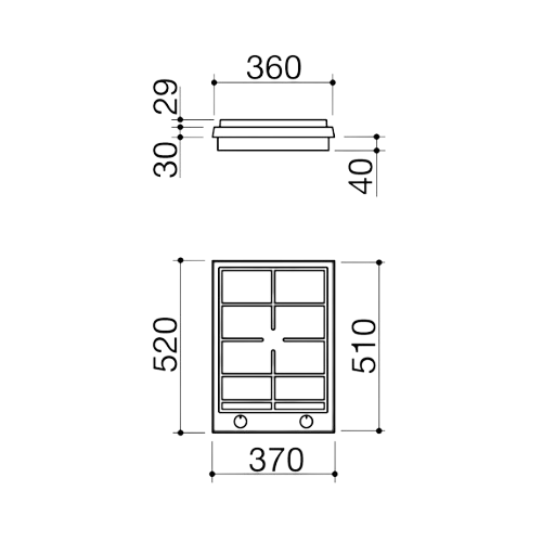 Placa De Fogão Encastre Thalas (1 Gás) - BBQ - Steel Cucine - Grelha Exterior - Placa de Fogão - Cozinha Exterior - Barazza - Portugal