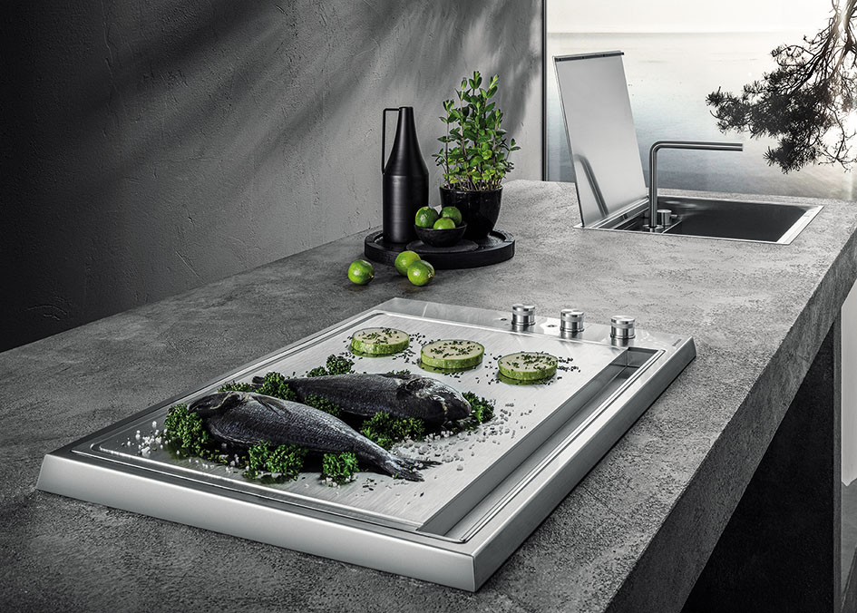 Placa de fogão Thalas embutida de 80 cm teppanyaki
